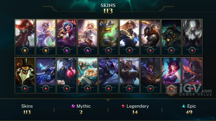 OCE EMAIL CHANGEABLE 103 CHAMPIONS 113 SKINS Prestige Star Guardian Soraka ELEMENTALIST LUX GUN GODDESS MF 38 CHROMA 40 ME TOWER NASHOR ICON 