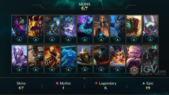 LAN | 67 Skins | 103 Champions | Level 213 | 2378 BE | Grey Warwick | Worlds 2020 LeBlanc | Dark Star Jarvan IV