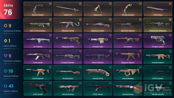 EU [ 75 TOP SKINS + 5 KNIFE ] Reaver Karambit + Protocol 781-A Phantom + Blackthorn Marshal + Reaver Phantom / full acces