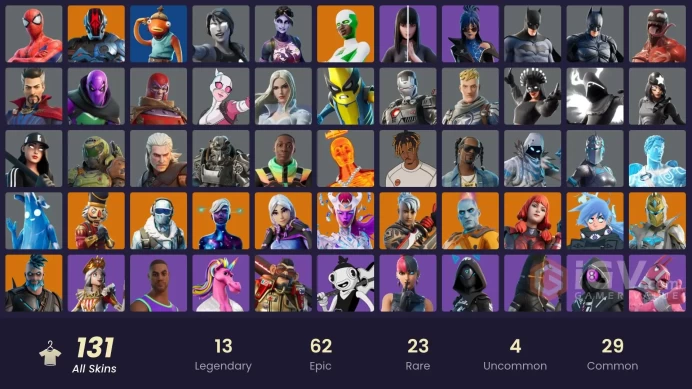 (PC PSN XBOX) 131 skins | Cole | Frostbite | The Foundation | Nezumi | The Origin | Crackshot | Galaxy Scout | Ronin | Spectra Knight | Backlash