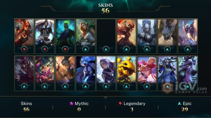 LAN | 56 Skins | 167 Champions | Level 146 | 2145 BE | Victorious Sejuani | EDG Aphelios | Academy Ekko