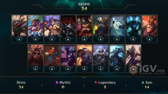 EUW | 34 Skins | 40 Champions | Level 122 | 11721 BE | Arcade Hecarim | Dark Star Malphite | Demacia Vice Lucian