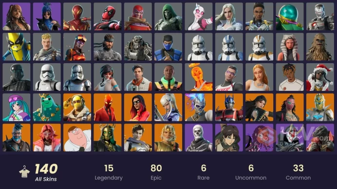 (PC PSN XBOX) 140 skins | Valeria | Raptor | Era | Joltara | Ascendant Midas | Hades | Inferno | Optimus Prime | Kado Thorne | Omegarok | Mizuki