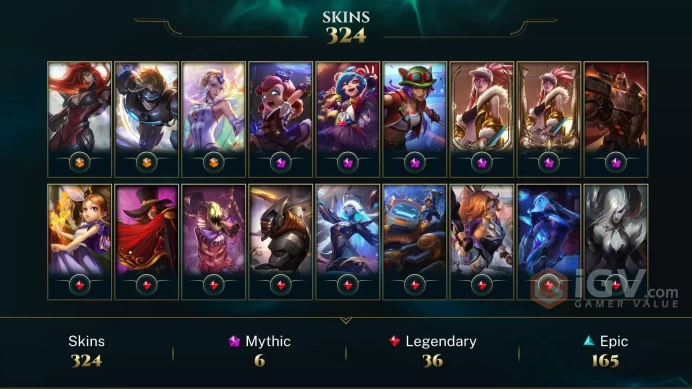 EUW | 324 Skins | ⭐ 172 Champions | Level 433 | 121796 BE | Primetime Draven | Warden Nautilus | Fiddle Me Timbers | ...