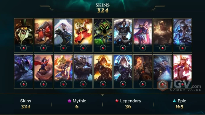 EUW | 324 Skins | ⭐ 172 Champions | Level 433 | 121796 BE | Primetime Draven | Warden Nautilus | Fiddle Me Timbers | ...