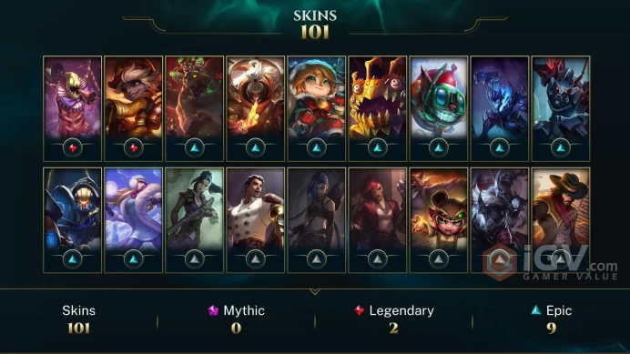 [EUW] | 101 Skin | 117 Champ | Diamond IV | 147 RP | Email Access | 2025 Ready | 9770 BE | Honor 3 | Level 68
