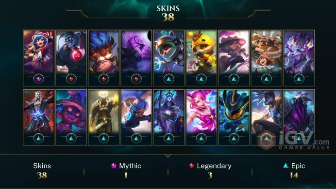 [EUW] | 38 Skin | 59 Champ | Unranked | ⏳ 4378 RP | ⭐ Email Access | 2025 Ready | 6703 BE | Honor 3 | Level 77