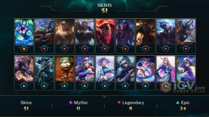 [TR] | 51 Skin | 115 Champ | Unranked | 0 RP | Email Access | 2025 Ready | 18801 BE | Honor 3 | Level 219