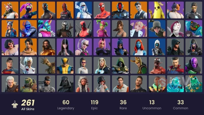 (PC PSN XBOX) 260 skins | Blue Team Leader | Gold TNTina | Gold Midas | Omega (stage 5) | Gold Brutus | Gold Meowscles | Sultura | Lina Scorch