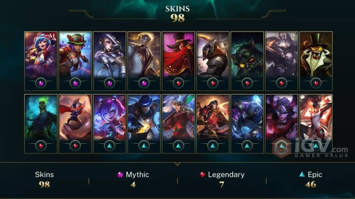[TR] | 98 Skin | 162 Champ | Unranked | 26 RP | ⭐ Email Access | 2025 Ready | 32843 BE | Honor 3 | Level 320