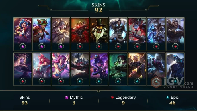 [TR] | 92 Skin | 172 Champ | Unranked | 91 RP | Email Access | 2025 Ready | 110293 BE | Honor 3 | Level 299