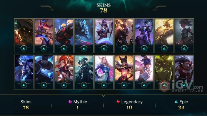 [TR] | 78 Skin | 137 Champ | Unranked | 10 RP | Email Access | 2025 Ready | 3648 BE | Honor 3 | Level 263
