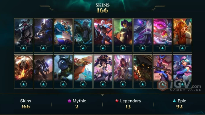 [EUW] | 166 Skin | 158 Champ | Unranked | 1 RP | Email Access | 2025 Ready | 17386 BE | Honor 3 | Level 516