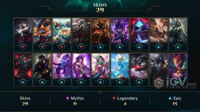 LAS | 34 Skins | 63 Champions | Level 124 | 82606 BE | Three Honors Akshan | Galactic Renekton | Heavenscale Smolder