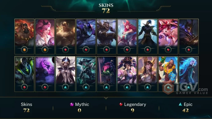 [TR] | 72 Skin | 142 Champ | Unranked | 98 RP | Email Access | 2025 Ready | 7610 BE | Honor 3 | Level 211