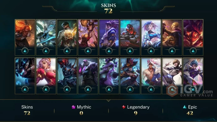 [TR] | 72 Skin | 142 Champ | Unranked | 98 RP | Email Access | 2025 Ready | 7610 BE | Honor 3 | Level 211