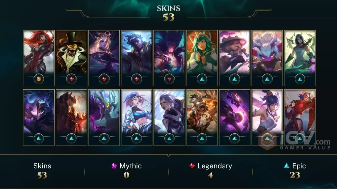 [TR] | 53 Skin | 171 Champ | Unranked | 0 RP | Email Access | 2025 Ready | 12820 BE | Honor 3 | Level 194