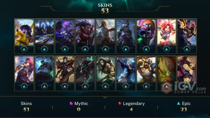 [TR] | 53 Skin | 171 Champ | Unranked | 0 RP | Email Access | 2025 Ready | 12820 BE | Honor 3 | Level 194