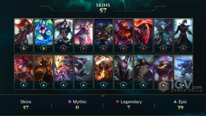 [TR] | 58 Skin | 142 Champ | Unranked | 80 RP | Email Access | 2025 Ready | 3381 BE | Honor 3 | Level 163