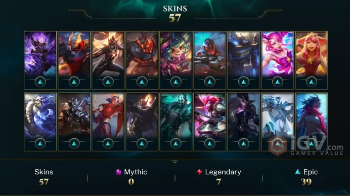 [TR] | 58 Skin | 142 Champ | Unranked | 80 RP | Email Access | 2025 Ready | 3381 BE | Honor 3 | Level 163