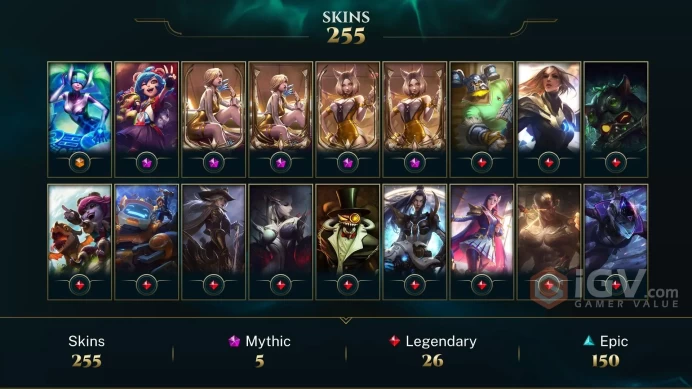 [EUW] | 255 Skin | 168 Champ | Iron 4 | Honor 3 | 90 RP | Level 220 | 2025 Ready | Email Access | 2190 BE #B5CDFPLA