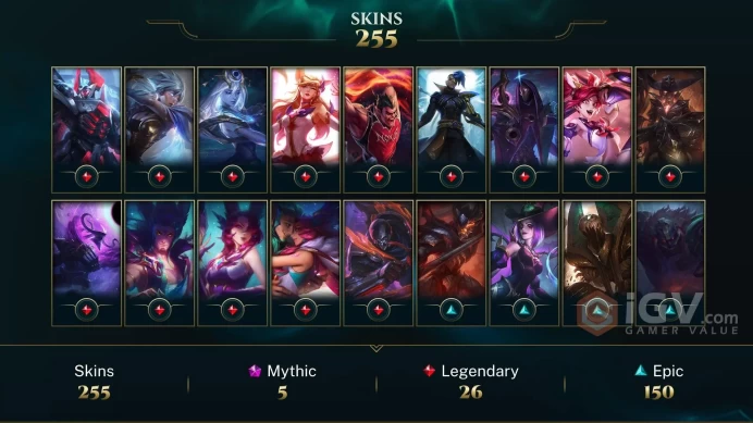 [EUW] | 255 Skin | 168 Champ | Iron 4 | Honor 3 | 90 RP | Level 220 | 2025 Ready | Email Access | 2190 BE #B5CDFPLA