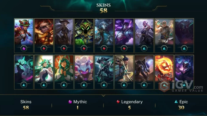 [TR] | 58 Skin | 91 Champ | Unranked | 2038 BE | 2025 Ready | Honor 3 | Level 193 | 50 RP | Email Access #KHN94LTR