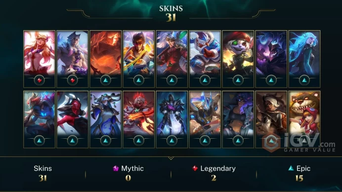 [TR] | 31 Skin | 78 Champ | Unranked | Level 122 | 1450 BE | Email Access | 2025 Ready | 15 RP | Honor 3 #234HBATR