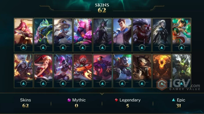 [TR] | 61 Skin | 100 Champ | Silver IV | Email Access | 1262 BE | Level 154 | 2025 Ready | Honor 3 | 40 RP #NSG45QTR
