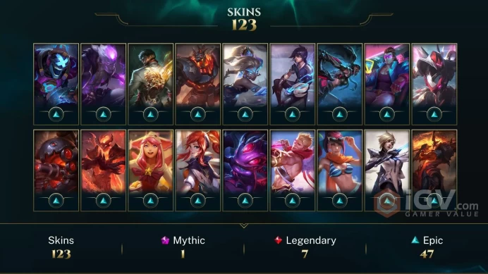 [TR] | 123 Skin | 143 Champ | Unranked | Honor 3 | 2025 Ready | 710 RP | 13627 BE | Email Access | Level 241 #72CN55TR