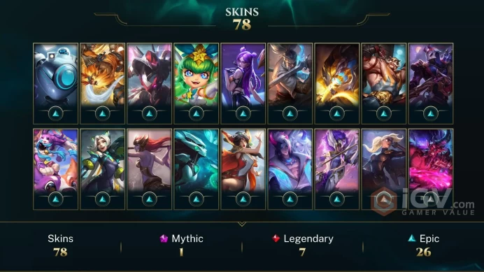 [TR] | 78 Skin | 141 Champ | Unranked | Honor 3 | 2025 Ready | 20 RP | 34447 BE | Level 431 | Email Access #CF1FSVTR
