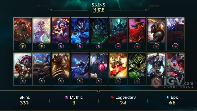 [D8] NA/EUW/OCE/JP/ 172 heroes / 311skins /  Instant Delivery/ Can change bound email and password/Can be transferred to any server