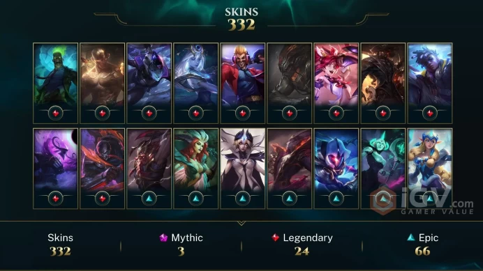 [D8] NA/EUW/OCE/JP/ 172 heroes / 311skins /  Instant Delivery/ Can change bound email and password/Can be transferred to any server