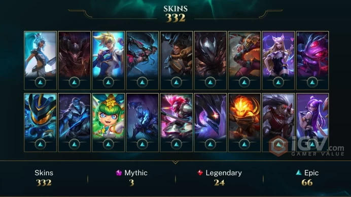 [D8] NA/EUW/OCE/JP/ 172 heroes / 311skins /  Instant Delivery/ Can change bound email and password/Can be transferred to any server