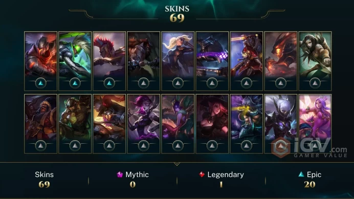 [NA]Level 75 61Champ/69Skin + 1Legendary/20Epic Full Access High Quality Account Instant Delivery Ranked Ready