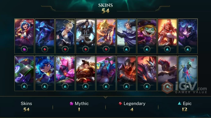 LAN | 54 Skins | 118 Champions | Level 337 | 42605 BE | Pharaoh Nasus | Blacksmith Poppy | Bewitching Tristana