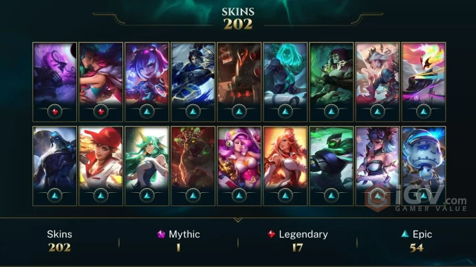 [D38] NA/EUW/OCE/JP/ 169 heroes / 202skins /  Instant Delivery/ Can change bound email and password/Can be transferred to any server