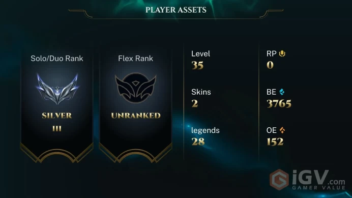 EUW S16 Silver III (0 LP) Champs:28 Instant delivery BE: 3765 Honor lvl:3 Unverified e-mail smurf lvl 30 ranked ready New sezon 2026