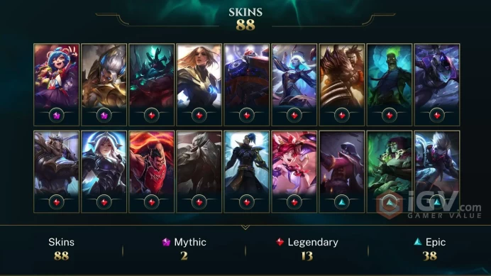 EUW EMAIL CHANGEABLE 97 CHAMPIONS 28KBE 88 SKINS 58 LITTLE LEGENDS Prestige Obsidian Dragon Sett ZOMBIE RTYZE