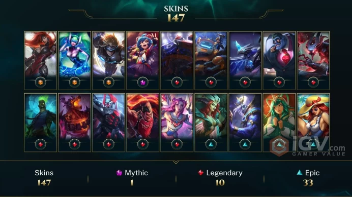 【LAN 】Level 192    150 Champ/ 147 Skins   Full Access  High Quality Account  Instant Delivery️