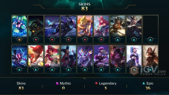 【LAN 】Level 189 108 Champ/83 Skins Full Access High Quality Account Instant Delivery️