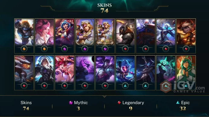 EUW EMAIL CHANGEABLE 55 CHAMPIONS 75 SKINS Prestige Arcade Caitlyn 2X PF EZ KDA SERAPHINE LAST PLAY 2024