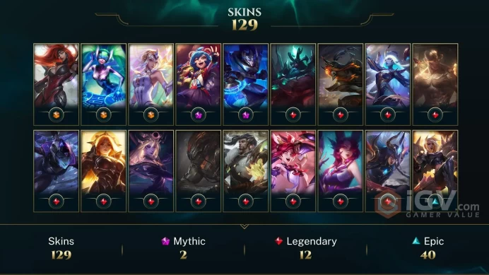 [D62] NA/EUW/OCE/JP/ 159 heroes / 129skins /  Instant Delivery/ Can change bound email and password/Can be transferred to any server