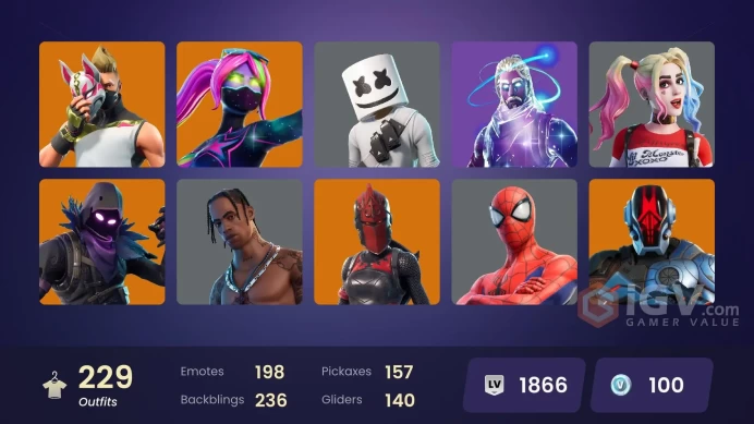 PC/PSN/Xbox/Nintendo 229 skins | OG STW | Galaxy | Travis Scott | Astro Jack | Gold TNTina | Gold Midas | Gold Brutus | Gold Meowscles | WORLD C