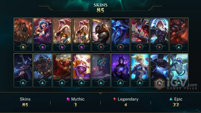 OCE EMAIL CHANGEABLE 154 CHAMPIONS 11KBE 1215RP 85 SKINS Prestige K/DA Akali 2X Victorious: Fiora Atrox Graves Sivir GOLD 3 LAST SEASON