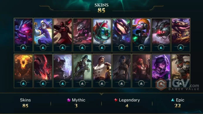 OCE EMAIL CHANGEABLE 154 CHAMPIONS 11KBE 1215RP 85 SKINS Prestige K/DA Akali 2X Victorious: Fiora Atrox Graves Sivir GOLD 3 LAST SEASON