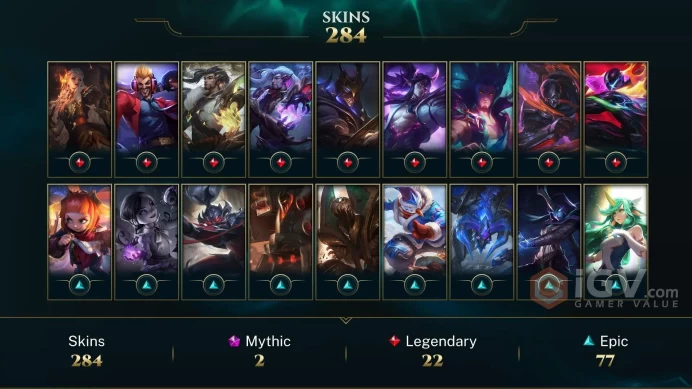 [D79] NA/EUW/OCE/JP/ 172 heroes / 284skins /  Instant Delivery/ Can change bound email and password/Can be transferred to any server