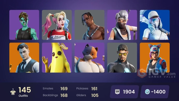 [XBOX/PC] 147 SKINS | TRAVIS SCOTT | LEVIATHAN AXE | GOLD MIDAS | GOLD BRUTUS | TART TYCOON | MASKED FADE | STAGE 4 | STAGE 4 - NO PONYTAIL
