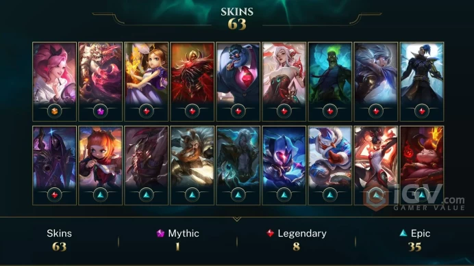 EUW EMAIL CHANGEABLE 85 CHAMPIONS 63 SKINS+INV SKINS Prestige Duality Dragon Volibear ZOMBIE BRAND K/DA ALL OUT Seraphine Indie LAST PLAY 2024