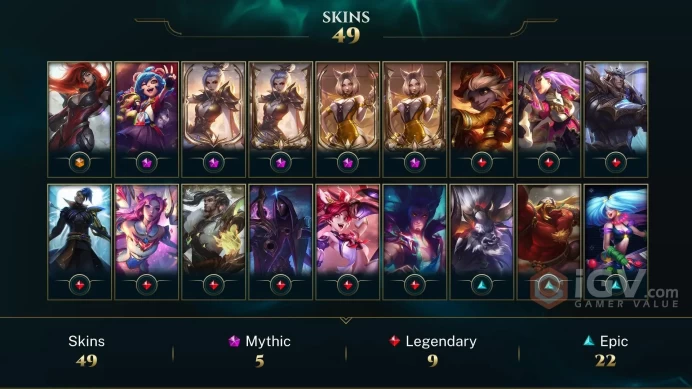 EUW EMAIL CHANGEABLE 89 CHAMPIONS 49 SKINS Prestige K/DA Ahri 2X Prestige Valiant Sword Riven 2X Gun Goddess MF Last play 2024 